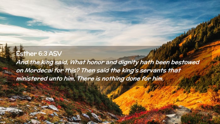 Picture 02 - Esther 6:3 ASV Desktop Wallpaper - And the king said, What honor and dignity hath - Desktop Bible Verse Wallpaper