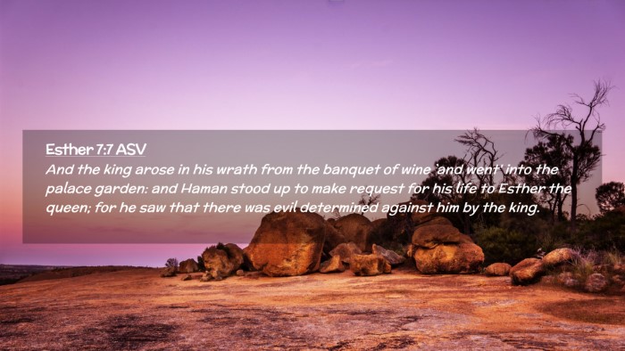 Picture 02 - Esther 7:7 ASV Desktop Wallpaper - And the king arose in his wrath from the banquet - Desktop Bible Verse Wallpaper