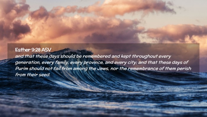 Picture 02 - Esther 9:28 ASV Desktop Wallpaper - and that these days should be remembered and kept - Desktop Bible Verse Wallpaper