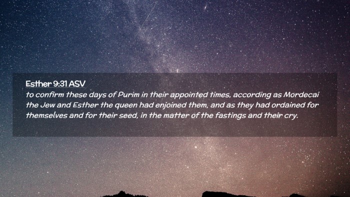 Picture 02 - Esther 9:31 ASV Desktop Wallpaper - to confirm these days of Purim in their appointed - Desktop Bible Verse Wallpaper