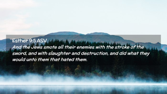 Picture 02 - Esther 9:5 ASV Desktop Wallpaper - And the Jews smote all their enemies with the - Desktop Bible Verse Wallpaper