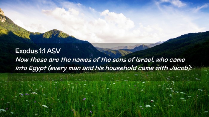 Picture 02 - Exodus 1:1 ASV Desktop Wallpaper - Now these are the names of the sons of Israel, - Desktop Bible Verse Wallpaper