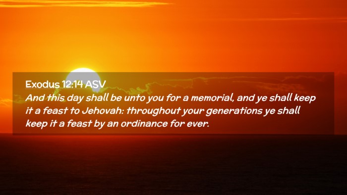 Picture 02 - Exodus 12:14 ASV Desktop Wallpaper - And this day shall be unto you for a memorial, - Desktop Bible Verse Wallpaper