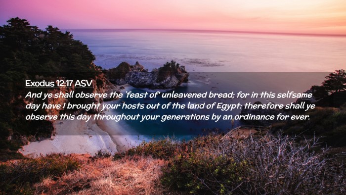 Picture 02 - Exodus 12:17 ASV Desktop Wallpaper - And ye shall observe the `feast of' unleavened - Desktop Bible Verse Wallpaper
