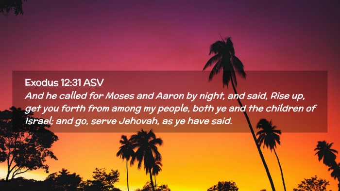 Picture 02 - Exodus 12:31 ASV Desktop Wallpaper - And he called for Moses and Aaron by night, and - Desktop Bible Verse Wallpaper