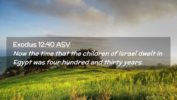 Picture 02 - Exodus 12:40 ASV Desktop Wallpaper - Now the time that the children of Israel dwelt in - Desktop Bible Verse Wallpaper