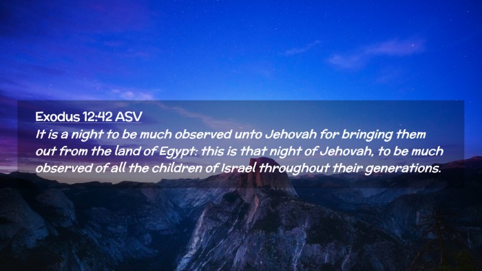 Picture 02 - Exodus 12:42 ASV Desktop Wallpaper - It is a night to be much observed unto Jehovah - Desktop Bible Verse Wallpaper