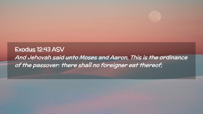 Picture 02 - Exodus 12:43 ASV Desktop Wallpaper - And Jehovah said unto Moses and Aaron, This is - Desktop Bible Verse Wallpaper