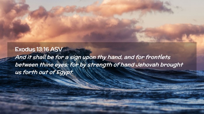 Picture 02 - Exodus 13:16 ASV Desktop Wallpaper - And it shall be for a sign upon thy hand, and for - Desktop Bible Verse Wallpaper