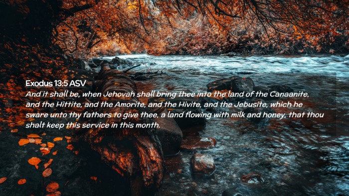 Picture 02 - Exodus 13:5 ASV Desktop Wallpaper - And it shall be, when Jehovah shall bring thee - Desktop Bible Verse Wallpaper