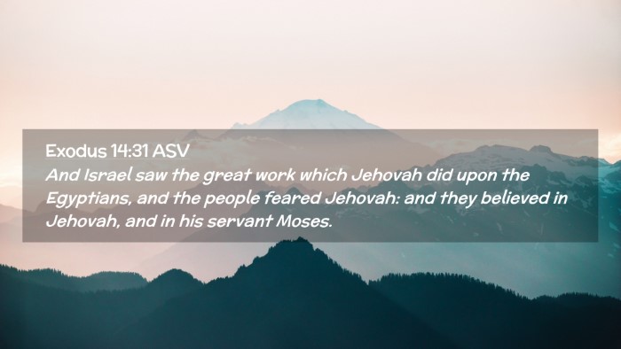 Picture 02 - Exodus 14:31 ASV Desktop Wallpaper - And Israel saw the great work which Jehovah did - Desktop Bible Verse Wallpaper