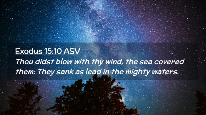 Picture 02 - Exodus 15:10 ASV Desktop Wallpaper - Thou didst blow with thy wind, the sea covered - Desktop Bible Verse Wallpaper
