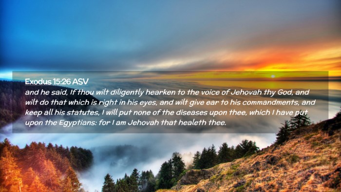 Picture 02 - Exodus 15:26 ASV Desktop Wallpaper - and he said, If thou wilt diligently hearken to - Desktop Bible Verse Wallpaper