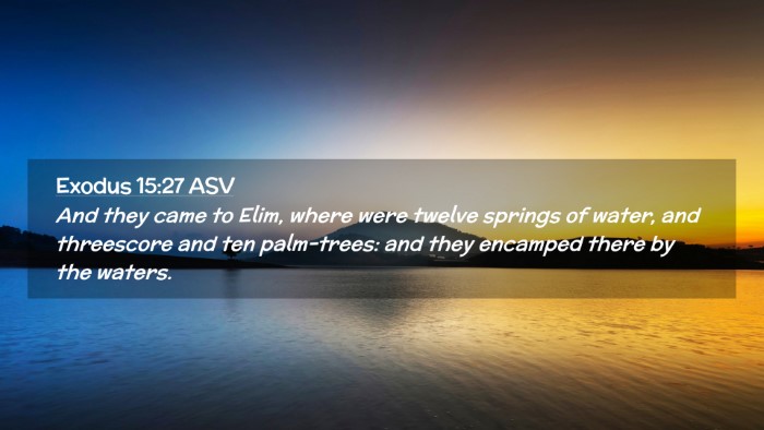Picture 02 - Exodus 15:27 ASV Desktop Wallpaper - And they came to Elim, where were twelve springs - Desktop Bible Verse Wallpaper