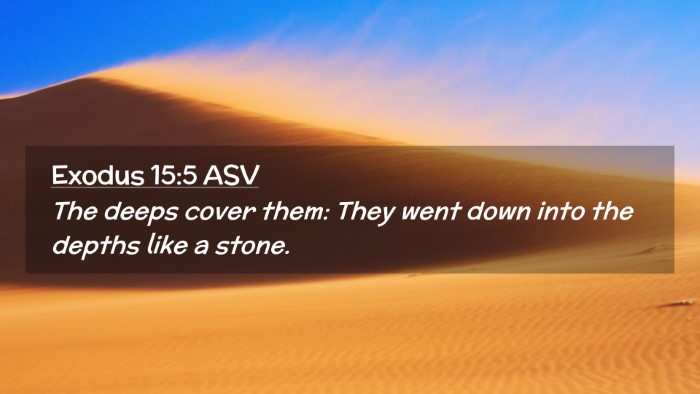 Picture 02 - Exodus 15:5 ASV Desktop Wallpaper - The deeps cover them: They went down into the - Desktop Bible Verse Wallpaper