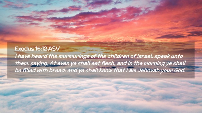 Picture 02 - Exodus 16:12 ASV Desktop Wallpaper - I have heard the murmurings of the children of - Desktop Bible Verse Wallpaper