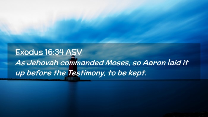 Picture 02 - Exodus 16:34 ASV Desktop Wallpaper - As Jehovah commanded Moses, so Aaron laid it up - Desktop Bible Verse Wallpaper
