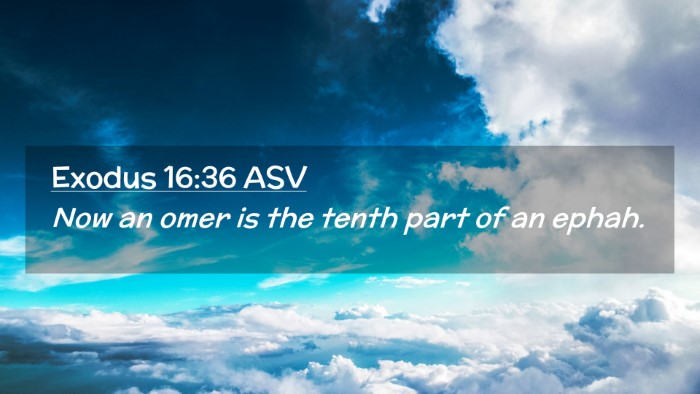 Picture 02 - Exodus 16:36 ASV Desktop Wallpaper - Now an omer is the tenth part of an - Desktop Bible Verse Wallpaper