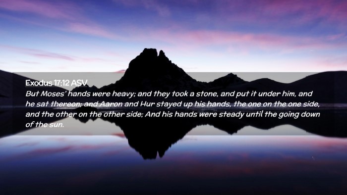 Picture 02 - Exodus 17:12 ASV Desktop Wallpaper - But Moses' hands were heavy; and they took a - Desktop Bible Verse Wallpaper