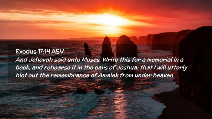 Picture 02 - Exodus 17:14 ASV Desktop Wallpaper - And Jehovah said unto Moses, Write this for a - Desktop Bible Verse Wallpaper