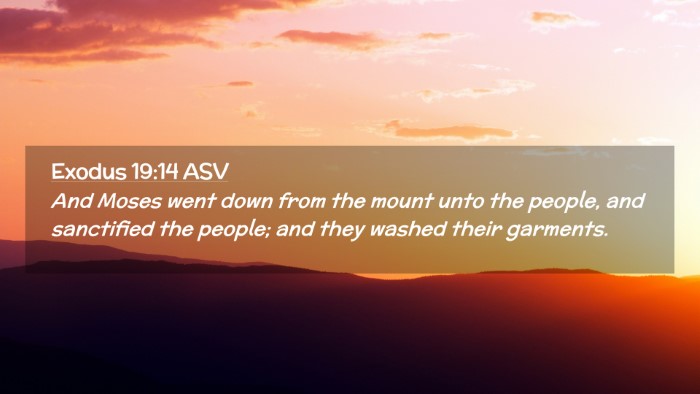 Picture 02 - Exodus 19:14 ASV Desktop Wallpaper - And Moses went down from the mount unto the - Desktop Bible Verse Wallpaper