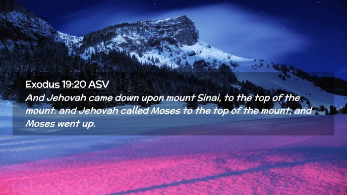 Picture 02 - Exodus 19:20 ASV Desktop Wallpaper - And Jehovah came down upon mount Sinai, to the - Desktop Bible Verse Wallpaper