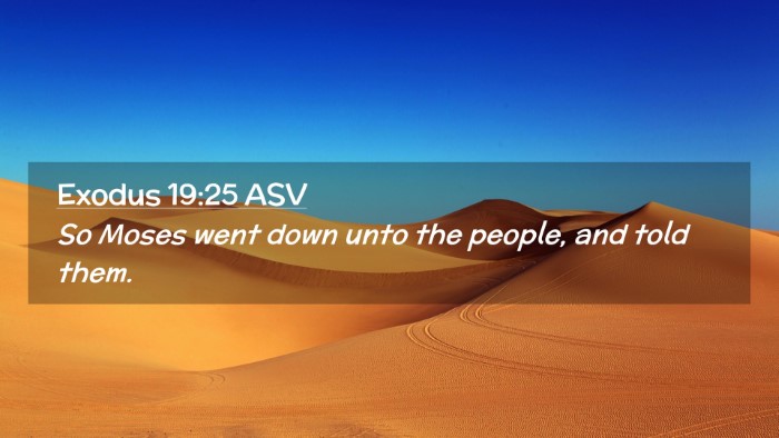 Picture 02 - Exodus 19:25 ASV Desktop Wallpaper - So Moses went down unto the people, and told - Desktop Bible Verse Wallpaper