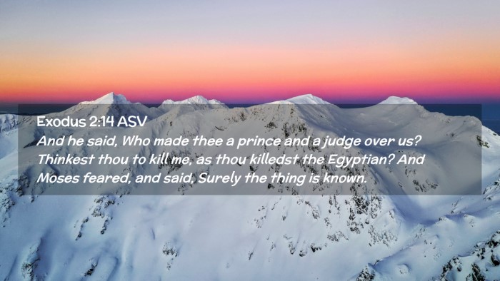 Picture 02 - Exodus 2:14 ASV Desktop Wallpaper - And he said, Who made thee a prince and a judge - Desktop Bible Verse Wallpaper