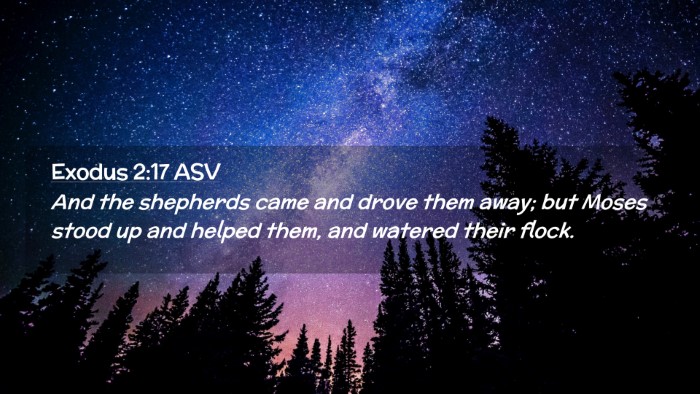 Picture 02 - Exodus 2:17 ASV Desktop Wallpaper - And the shepherds came and drove them away; but - Desktop Bible Verse Wallpaper
