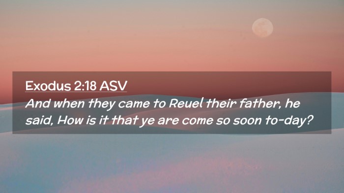Picture 02 - Exodus 2:18 ASV Desktop Wallpaper - And when they came to Reuel their father, he - Desktop Bible Verse Wallpaper