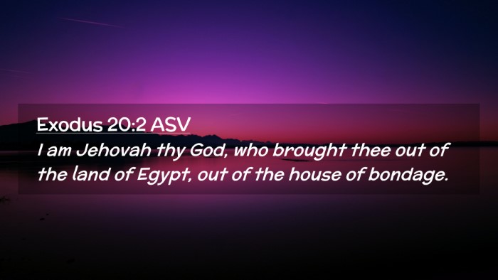 Picture 02 - Exodus 20:2 ASV Desktop Wallpaper - I am Jehovah thy God, who brought thee out of the - Desktop Bible Verse Wallpaper