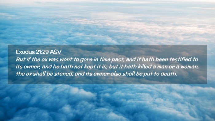 Picture 02 - Exodus 21:29 ASV Desktop Wallpaper - But if the ox was wont to gore in time past, and - Desktop Bible Verse Wallpaper