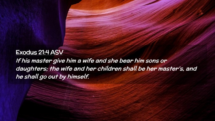 Picture 02 - Exodus 21:4 ASV Desktop Wallpaper - If his master give him a wife and she bear him - Desktop Bible Verse Wallpaper