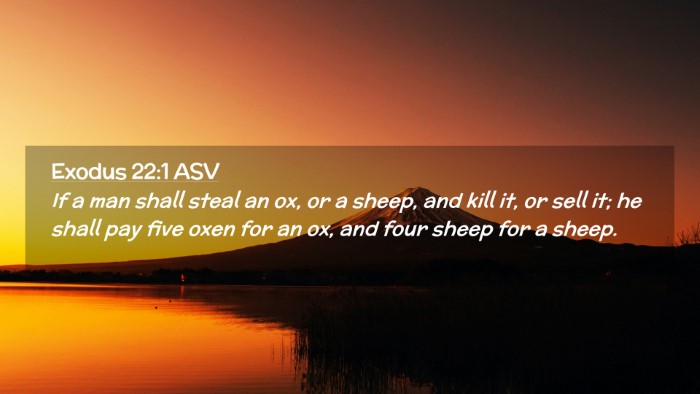 Picture 02 - Exodus 22:1 ASV Desktop Wallpaper - If a man shall steal an ox, or a sheep, and kill - Desktop Bible Verse Wallpaper