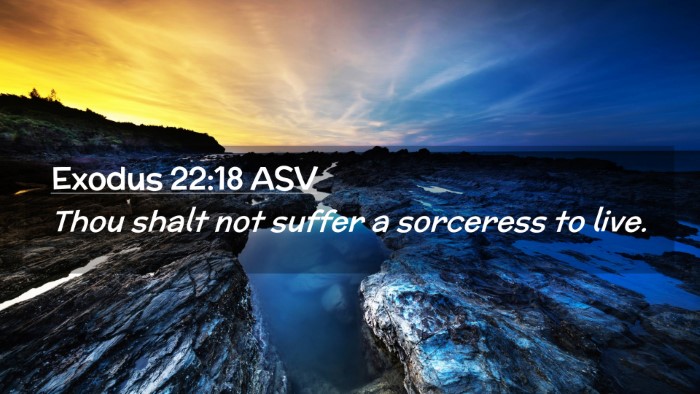 Picture 02 - Exodus 22:18 ASV Desktop Wallpaper - Thou shalt not suffer a sorceress to - Desktop Bible Verse Wallpaper