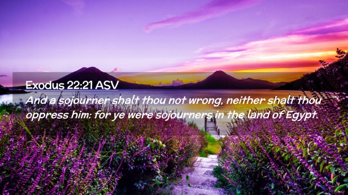 Picture 02 - Exodus 22:21 ASV Desktop Wallpaper - And a sojourner shalt thou not wrong, neither - Desktop Bible Verse Wallpaper