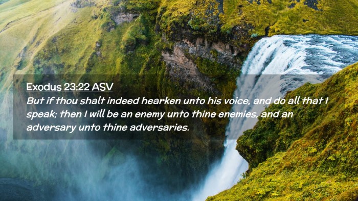 Picture 02 - Exodus 23:22 ASV Desktop Wallpaper - But if thou shalt indeed hearken unto his voice, - Desktop Bible Verse Wallpaper