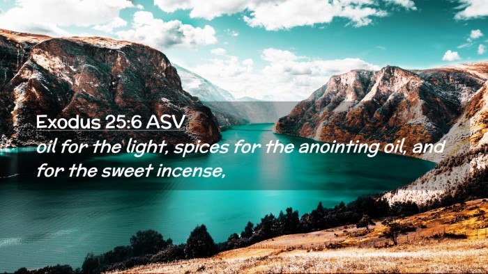 Picture 02 - Exodus 25:6 ASV Desktop Wallpaper - oil for the light, spices for the anointing oil, - Desktop Bible Verse Wallpaper