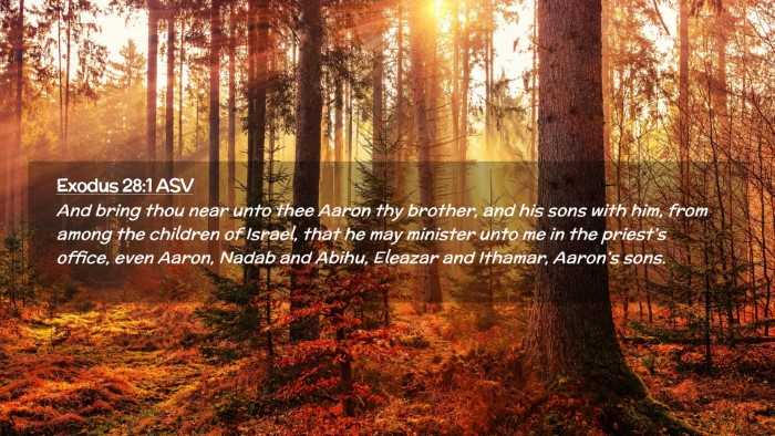 Picture 02 - Exodus 28:1 ASV Desktop Wallpaper - And bring thou near unto thee Aaron thy brother, - Desktop Bible Verse Wallpaper