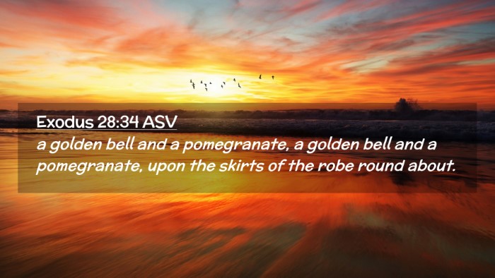 Picture 02 - Exodus 28:34 ASV Desktop Wallpaper - a golden bell and a pomegranate, a golden bell - Desktop Bible Verse Wallpaper