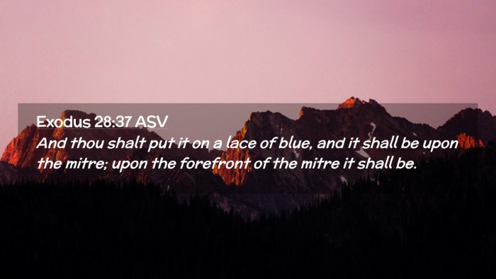Picture 02 - Exodus 28:37 ASV Desktop Wallpaper - And thou shalt put it on a lace of blue, and it - Desktop Bible Verse Wallpaper
