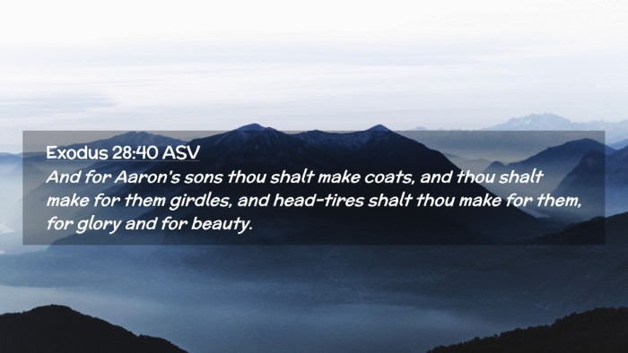 Picture 02 - Exodus 28:40 ASV Desktop Wallpaper - And for Aaron's sons thou shalt make coats, and - Desktop Bible Verse Wallpaper
