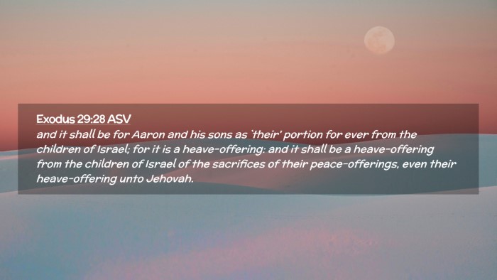 Picture 02 - Exodus 29:28 ASV Desktop Wallpaper - and it shall be for Aaron and his sons as `their' - Desktop Bible Verse Wallpaper