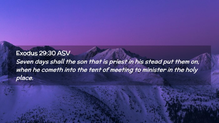 Picture 02 - Exodus 29:30 ASV Desktop Wallpaper - Seven days shall the son that is priest in his - Desktop Bible Verse Wallpaper
