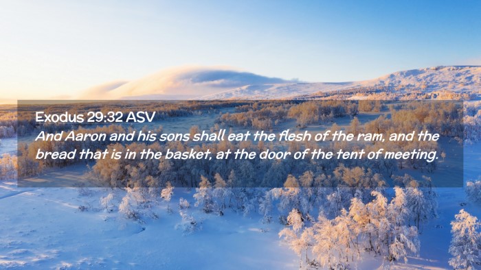 Picture 02 - Exodus 29:32 ASV Desktop Wallpaper - And Aaron and his sons shall eat the flesh of the - Desktop Bible Verse Wallpaper
