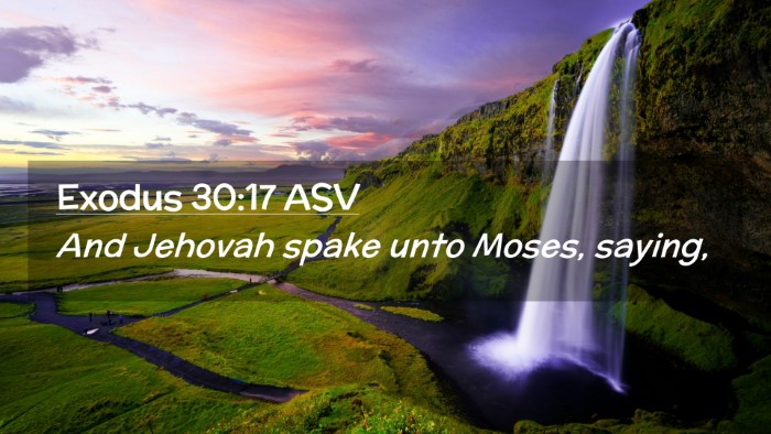 Picture 02 - Exodus 30:17 ASV Desktop Wallpaper - And Jehovah spake unto Moses, - Desktop Bible Verse Wallpaper