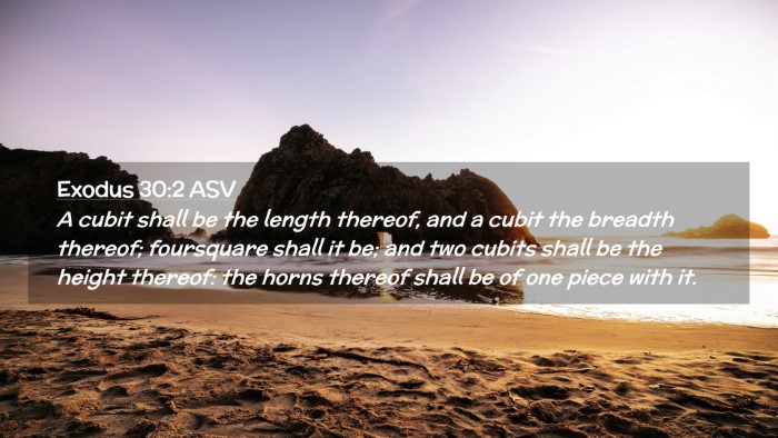 Picture 02 - Exodus 30:2 ASV Desktop Wallpaper - A cubit shall be the length thereof, and a cubit - Desktop Bible Verse Wallpaper