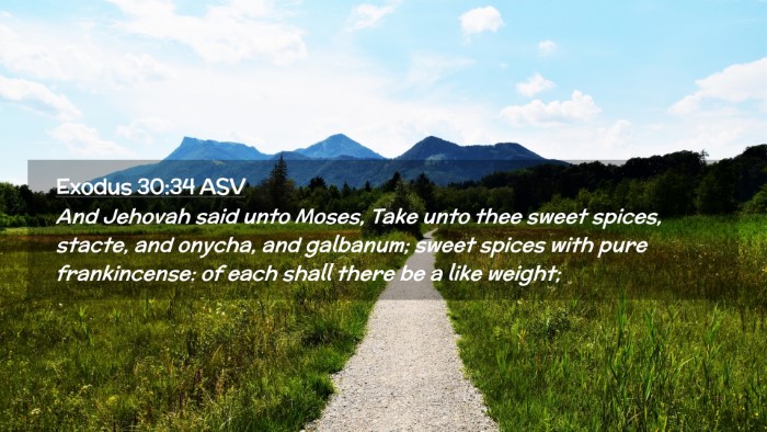 Picture 02 - Exodus 30:34 ASV Desktop Wallpaper - And Jehovah said unto Moses, Take unto thee sweet - Desktop Bible Verse Wallpaper