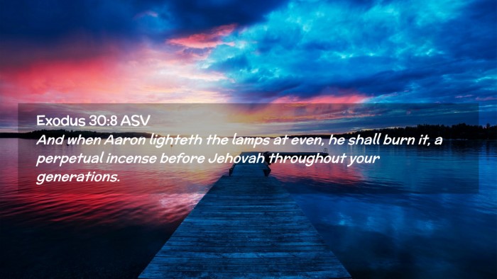 Picture 02 - Exodus 30:8 ASV Desktop Wallpaper - And when Aaron lighteth the lamps at even, he - Desktop Bible Verse Wallpaper