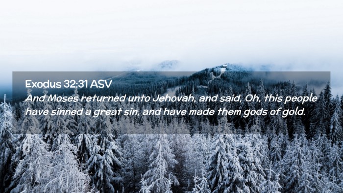 Picture 02 - Exodus 32:31 ASV Desktop Wallpaper - And Moses returned unto Jehovah, and said, Oh, - Desktop Bible Verse Wallpaper